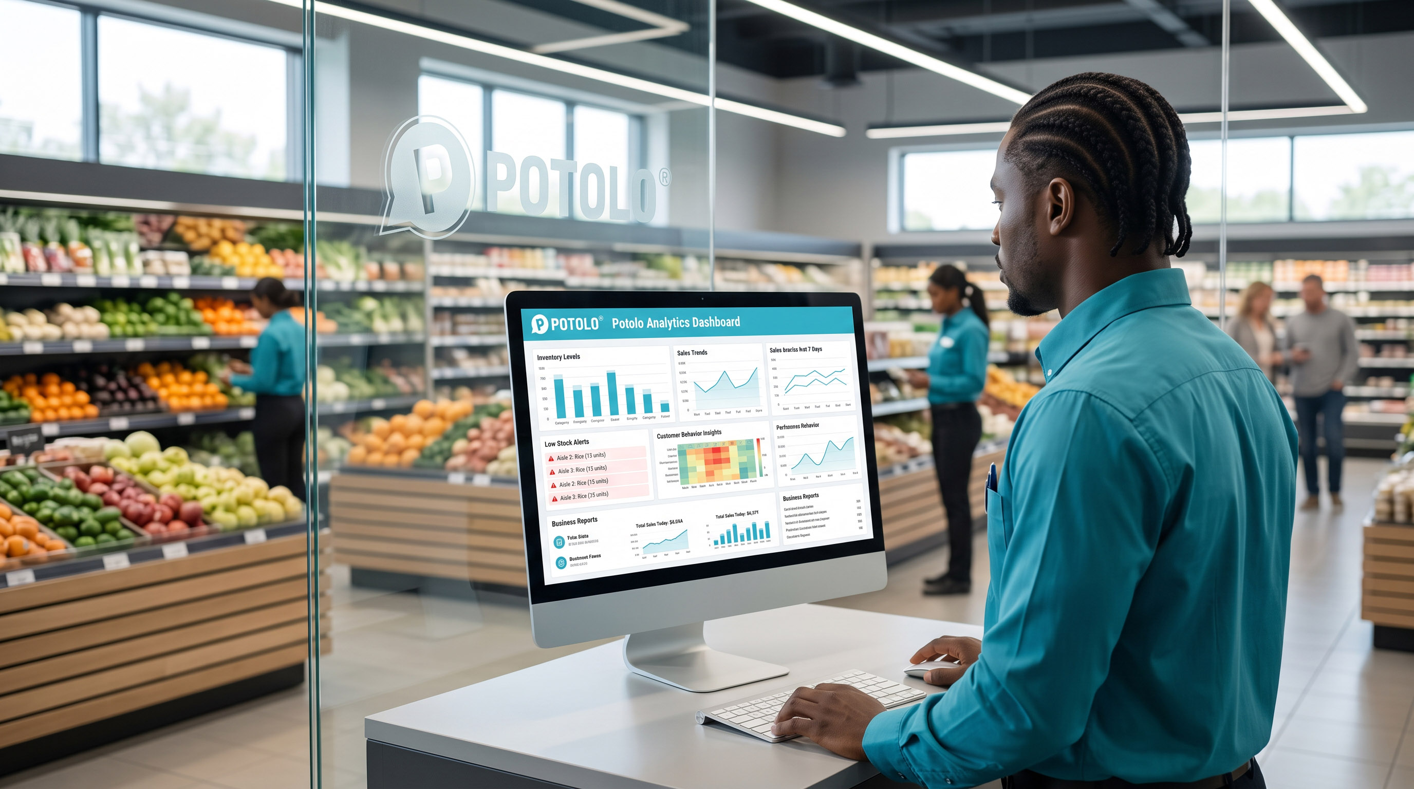 Real time inventory and sales reporting across a Potolo partner supermarket
